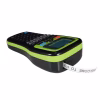 PT-100E portable handheld label printer front view PT-100E printer printing 12 mm label tape PT-100E Bluetooth label printer connected to smartphone PT-100E rechargeable mini printer on office desk PT-100E compact design for mobile label printing PT-100E label printer creating waterproof barcode labels
