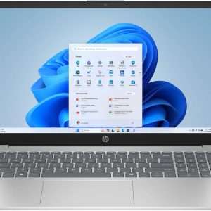 HP 15-fd0250wm laptop front view HP 15-fd0250wm open showing keyboard HP 15-fd0250wm left side ports HP 15-fd0250wm right side angle HP 15-fd0250wm closed lid silver finish HP 15-fd0250wm 15.6-inch display