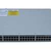 Cisco C9300L-48P-4G-E 48 port PoE+ switch front view Catalyst 9300L 48 port switch with SFP uplinks Cisco enterprise switch rack mounted installation 48 port Gigabit PoE+ switch ports closeup Cisco Catalyst switch rear panel and power supply Cisco network switch in data center setup