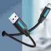 VENTION USB 3.0 to USB-C cable 2M black USB-C fast charging cable VENTION COZBH Black PVC USB 3.0 cable 2 meter VENTION type C data cable close view Durable USB-C cable connector detail High speed USB 3.0 to USB-C cable