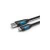 VENTION USB 3.0 to USB-C cable 2M black USB-C fast charging cable VENTION COZBH Black PVC USB 3.0 cable 2 meter VENTION type C data cable close view Durable USB-C cable connector detail High speed USB 3.0 to USB-C cable