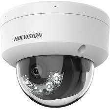 Hikvision DS-2CD1123G2-LIU dome IP camera ceiling mounted 2MP smart hybrid light CCTV camera with white light night vision Hikvision dome camera outdoor installation waterproof housing Close-up of built-in microphone on Hikvision IP camera Smart security camera night view with hybrid light illumination Hikvision dome surveillance camera installed in office environment