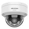 Hikvision 4MP ColorVu dome camera front view DS-2CD2147G3-LIS2UY ceiling mounted installation Smart hybrid light night color surveillance example Hikvision vandal resistant dome camera outdoor setup Wide angle 2.8mm lens CCTV coverage view IP67 waterproof dome camera security system
