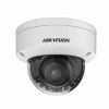 Hikvision 8MP ColorVu mini bullet camera front view DS-2CD2187G3-LIS2UY outdoor installation setup 4K full color night surveillance example ColorVu Hikvision smart hybrid light night vision demo Weatherproof IP67 bullet camera mounted outdoors Hikvision 2.8mm wide angle CCTV coverage view