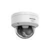 Hikvision 8MP ColorVu mini bullet camera front view DS-2CD2187G3-LIS2UY outdoor installation setup 4K full color night surveillance example ColorVu Hikvision smart hybrid light night vision demo Weatherproof IP67 bullet camera mounted outdoors Hikvision 2.8mm wide angle CCTV coverage view