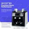 Lightwave LW-CCM-901 cash counting machine front view Dual pocket money counter Lightwave Touchscreen cash counter with external display LW-CCM-901 note sorting process Bank-grade currency counting machine Lightwave dual CIS money counter