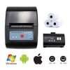 58P1 mobile printer front view Portable Bluetooth receipt printer 58mm Handheld thermal printer 58P1 Mobile POS printer printing receipt Compact wireless printer 58P1 58mm receipt printer with battery
