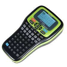 PT-160C portable label printer handheld view Brother PT-160C label maker with keyboard Portable label printer printing cable tags PT-160C LCD display label preview Handheld label printer for office organization Compact thermal label printer PT-160C use case