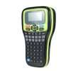 Puty PT-100E portable label printer front view Handheld label maker with battery and charger PT-100E printing labels in office setup Compact portable label printer for retail use Puty PT-100E keypad and display close-up Label printer used for organizing storage