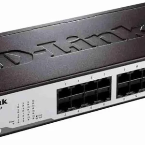 D-Link DES-1016D unmanaged Ethernet switch with multiple RJ45 ports