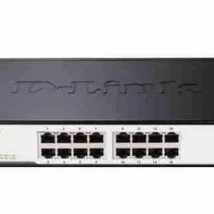 Compact D-Link 16-port Fast Ethernet desktop switch for LAN networking
