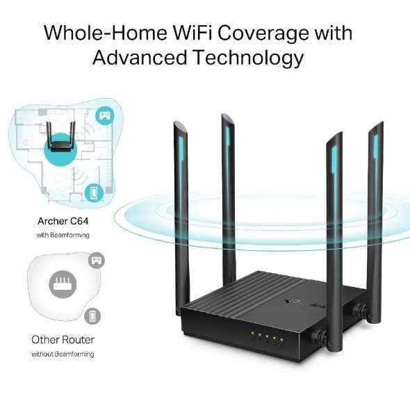 TP-Link Archer C64 Router AC1200 MU-MIMO Wi-Fi - Image 3