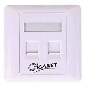 Giganet 2-port Single-Gang Shuttered Keystone Faceplate (GN-FP-02)