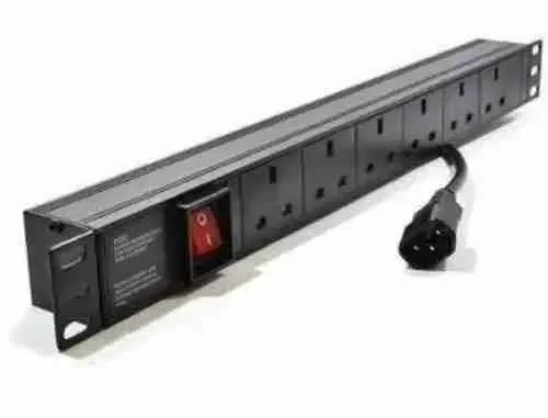 10-Way Multi Aluminum PDU 1.5U with UK Plug