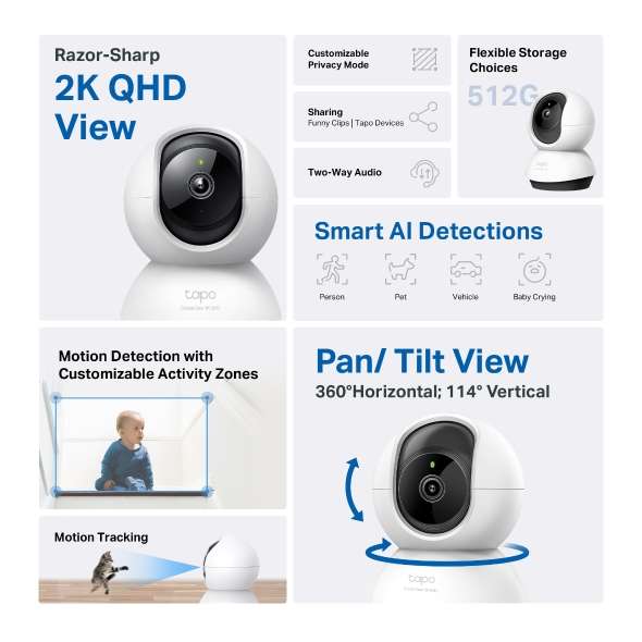 TP-Link Tapo C220 Pan Tilt Home Security Wi-Fi Camera - Image 2