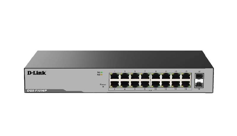 DGS-F1016P 16-Port Gigabit PoE Switch