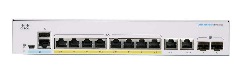 Cisco CBS350-8FP-2G Gigabit PoE+ Managed Switch